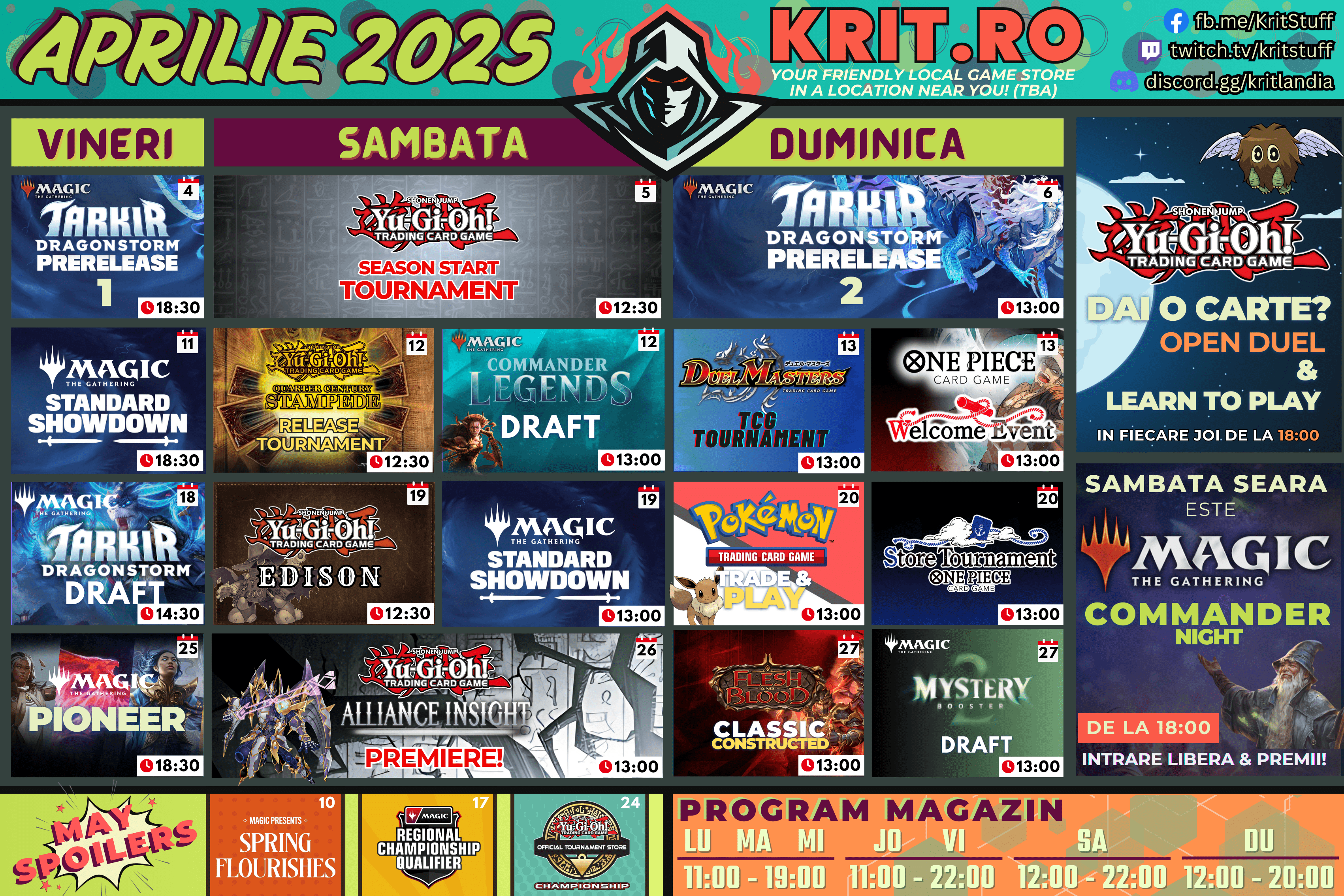 Event-uri TCG la Krit in Aprilie 2025 - Krit.ro